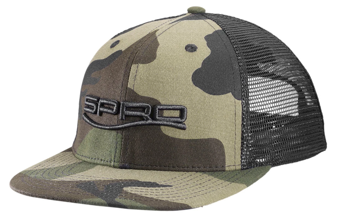 Spro.com SPRO FLATBILL HAT CAM/BLK BLK LOGO GOODS