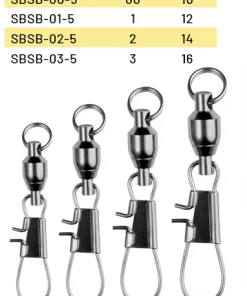 Spro.com BALL BEARING SWIVEL, SPLIT RING WITH INTERLOCK SNAP (BLACK) Swivels
